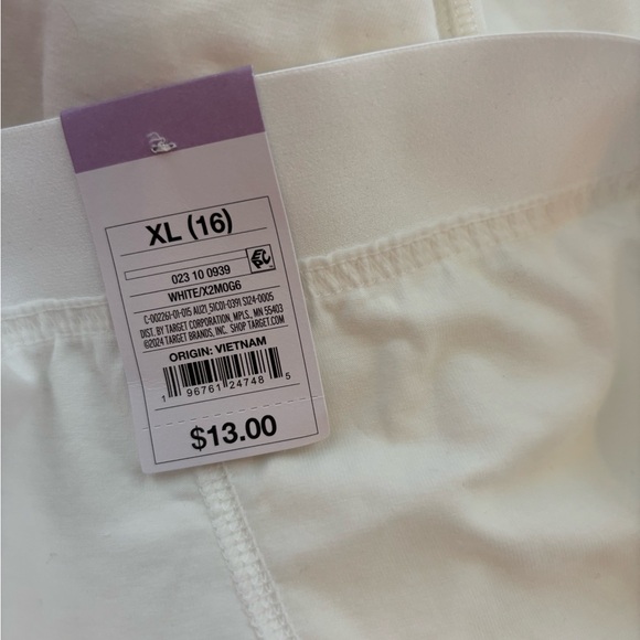 Auden White Cotton Blend Boyshorts NWT Size XL Target Women’s Loungewear - Picture 4 of 4